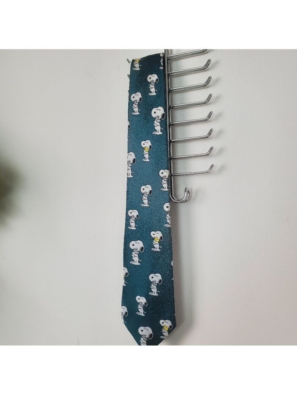 Vintage Cervantes Snoopy Woodstock Tie Hunter Green - Picture 2 of 8